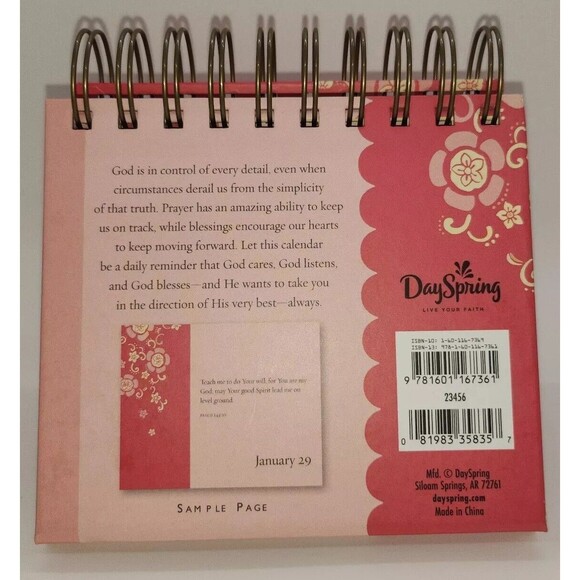Dayspring Prayers and Blessings Spiral-bound Perpetual Scripture Calendar - Picture 2 of 4